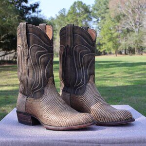 Men's 12" Tecovas Relic Lizard Cowboy Boots in Size 9EE